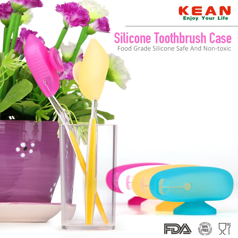 Popular  LFGB approved silicone travel toothbrush holder with cover