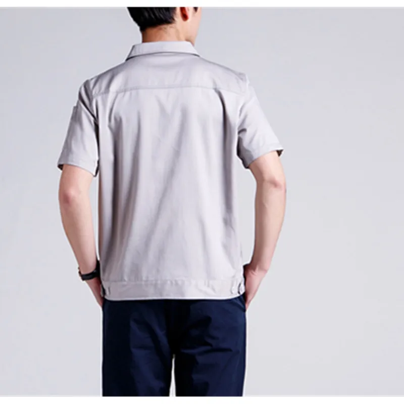 Gray Workwear Uniform For Industrial Men Work Wear Polyester Antistatic Workwear For Worker Work Suit