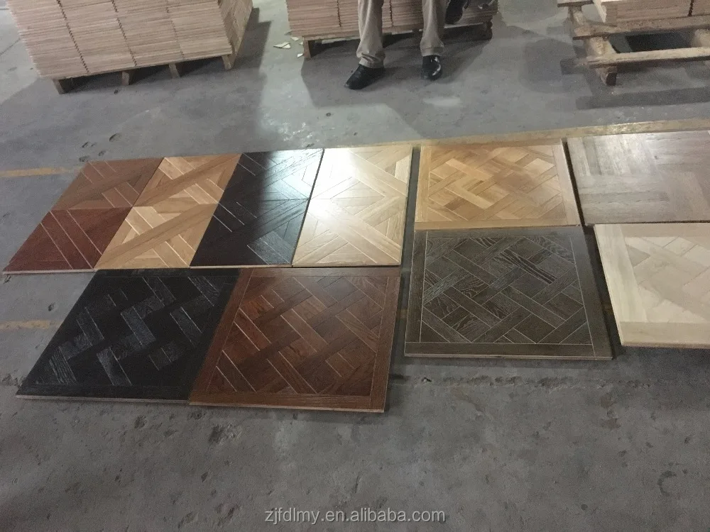 Traditional design UV lacquer Versailles Oak parquet engineered wood flooring