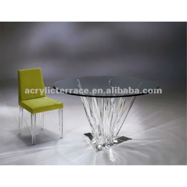 Round shaped Clear Acrylic Dining set,table and chair