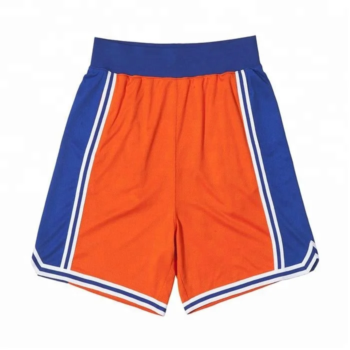 
casual 100%polyester striped trim blank basketball shorts with pockets 