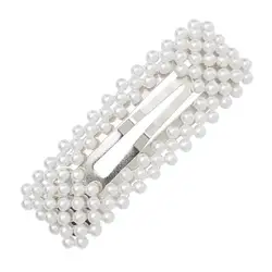 Trendy Fancy Blonde Brazilian  Made In China  Wholesale Square Big  Pearl Hair Clips Bow Springs And Summer