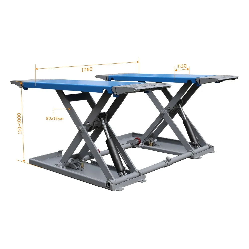 HXL6230 3.5ton mid-rise CE garage equipment car scissor lift with portable moving kit
