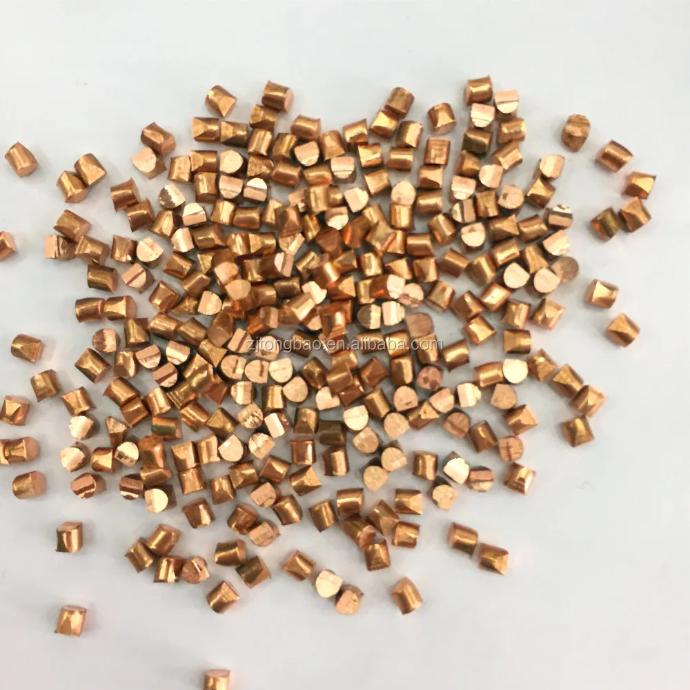 Copper shot,high quality copper cut wire shot 2.5mm-0.3mm 99.9% copper shot used for shot ,sand blasting