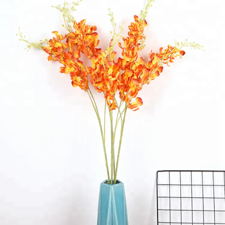 Europe Bulk Latex Dancing Orchid Artificial Flowers Orchid Stem Simulated Flowers Real Artificial Dancing Orchids