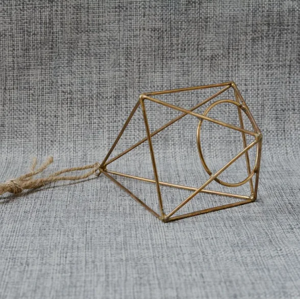 
Wholesale Gold Indoor Wall Terrarium Tillandsia Succulent hanging metal stand 