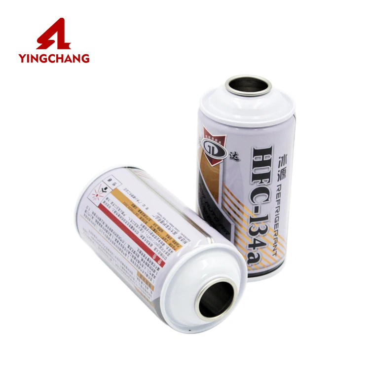 Metal refrigerant gas aerosol can r134a gas tin can