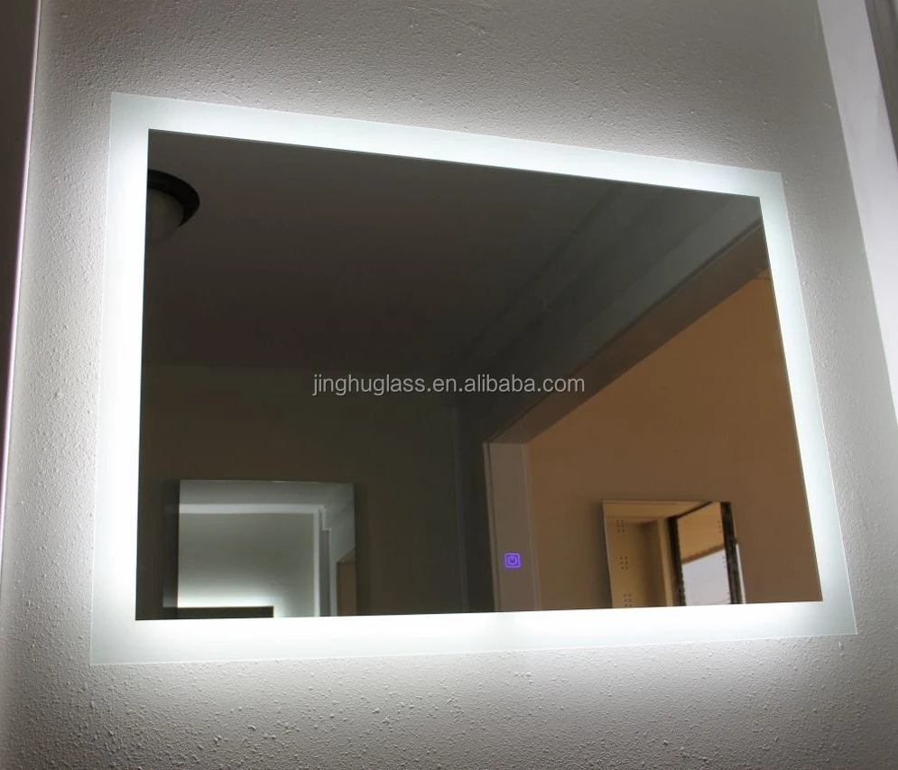 With a magnifying glass in the lower right corner led mirror