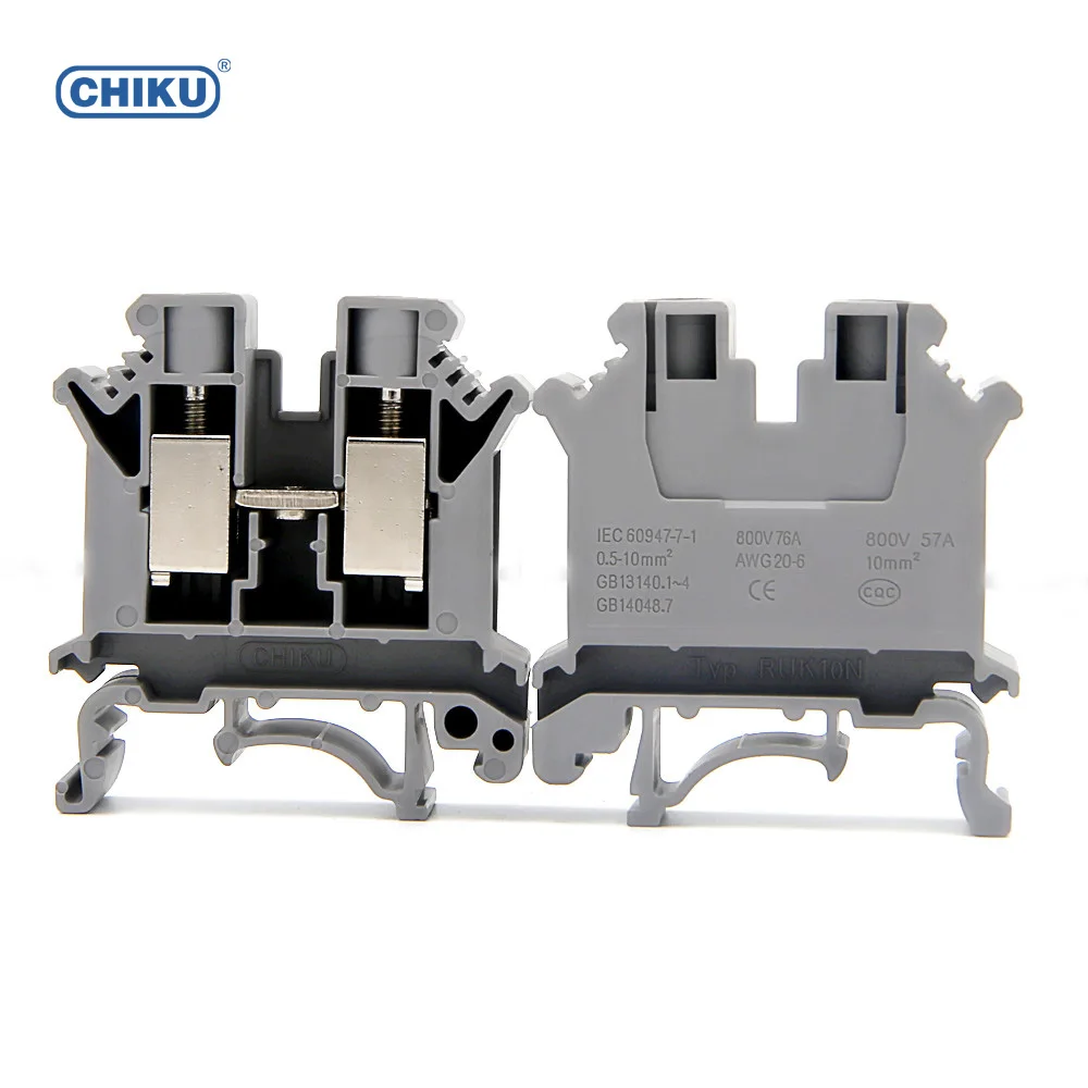 UK 10N DIN Rail Screw Connector electric Terminal Block 10mm  wire terminal strip connector
