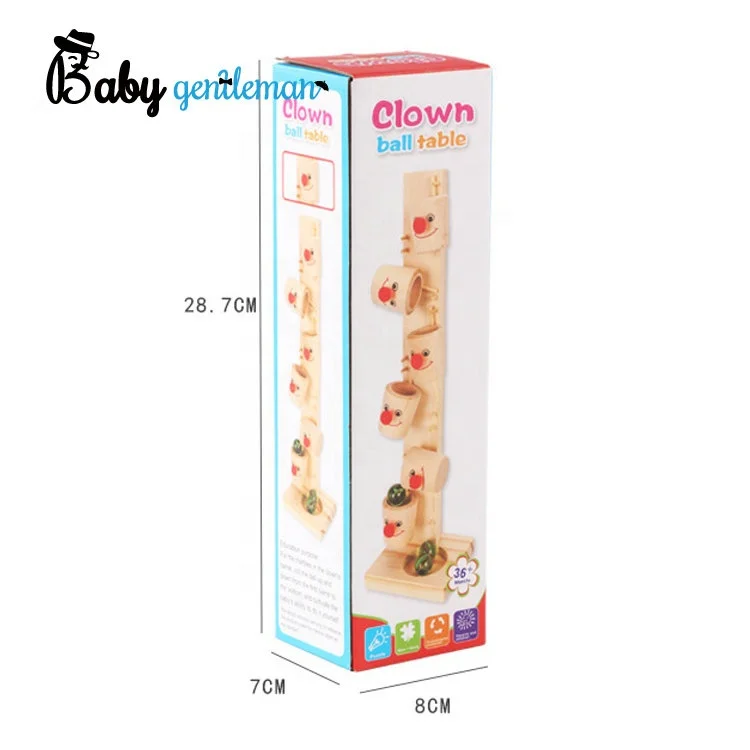 New popular interactive ball games wooden toys clown marble table for kids Z01343A