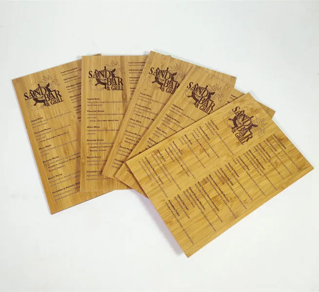 wood board customized bamboo wood menu card