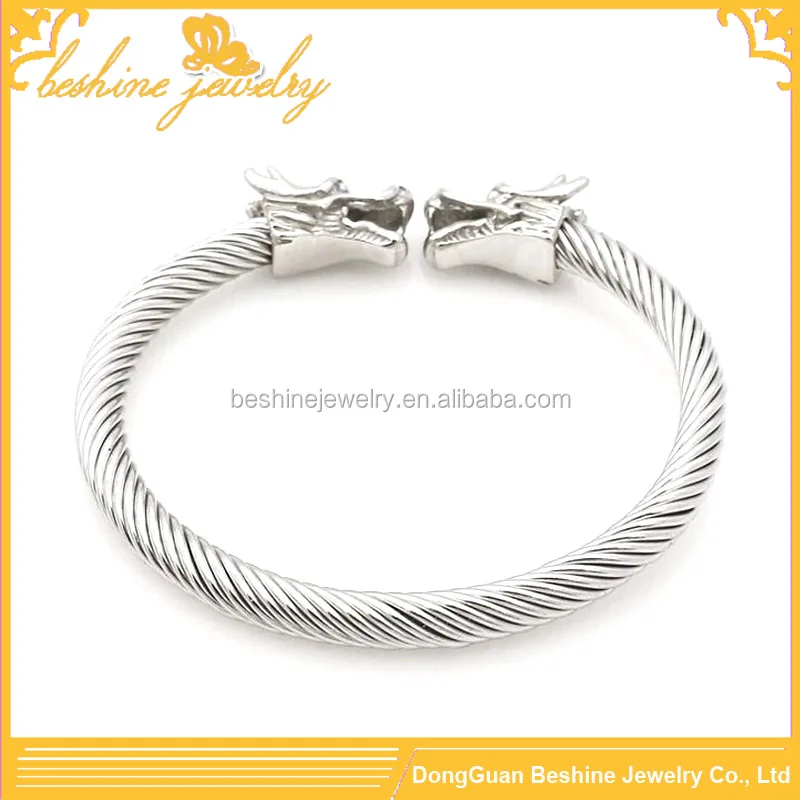 European Popular Unisex Silver Dragon Bracelet, Dragon Head Bracelet