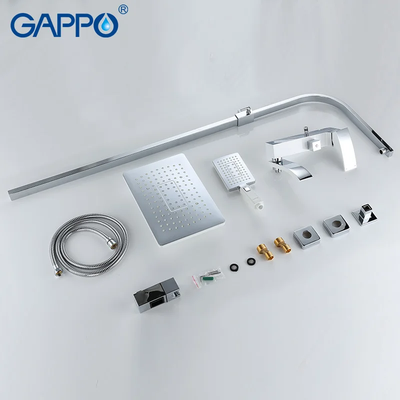 GAPPO bathroom shower faucet mixer for cold and hot water waterfall wall shower head chrome Shower tap G2407-8