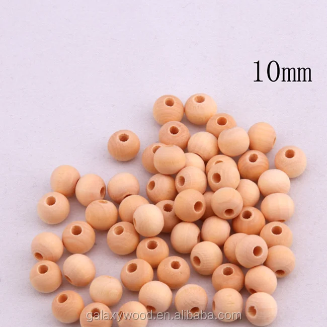 high quality 6 mm to 35 mm round shape natural unfinished wood beads