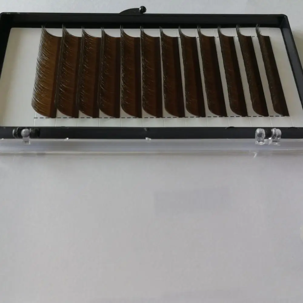 Объемные русские объемные ресницы для наращивания ресниц коричневого цвета 0,07