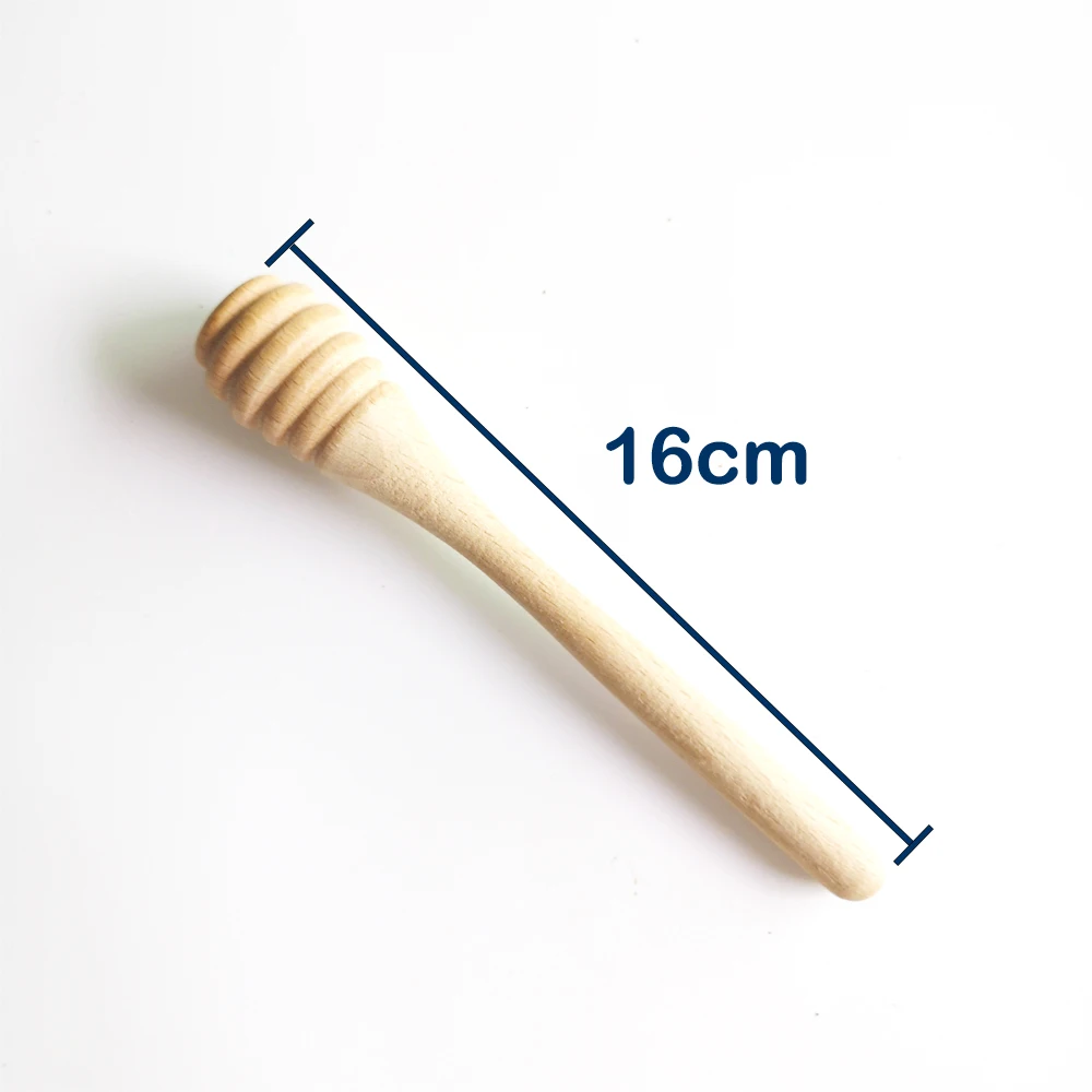 Custom Logo Honey Dipper Jam Jar Dispensing Wooden Honey Dipper