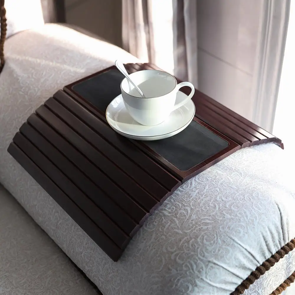
Sofa Couch Arm Tray Table with EVA base. Weighted Sides. Fits over square chair arms 