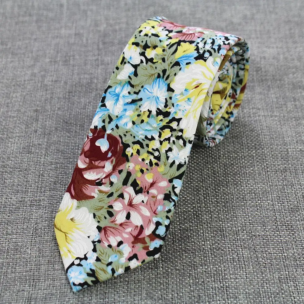 
Business Men Cotton Tie Floral Printing Necktie Suit Wedding 