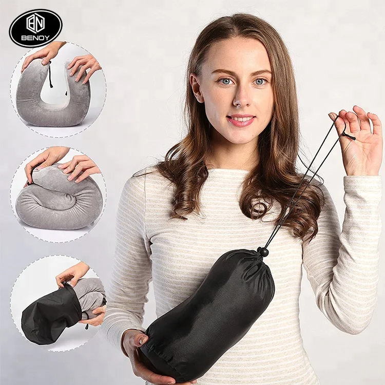 Factory new portable washable good quality airplane U Shape Neck head chin Support Memory Foam Travel Pillow