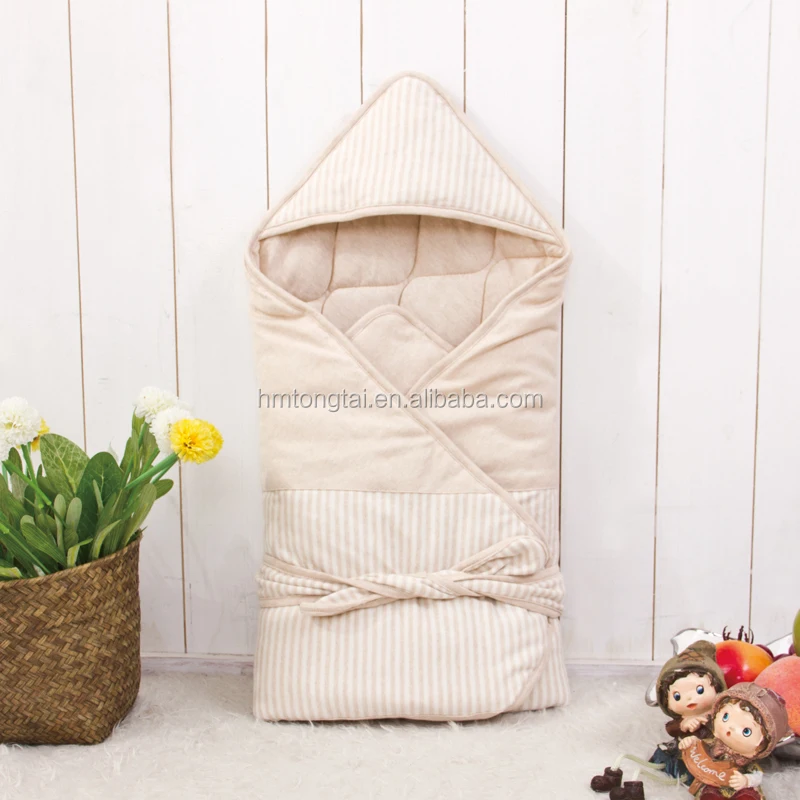 
GOTS organic natural colored cotton baby swaddle baby blanket cute sheep brown style 