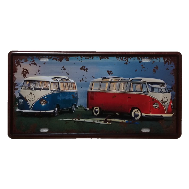 2018 popular 15x30cm vintage car license hotsale embossed tin sign wall decoration for home