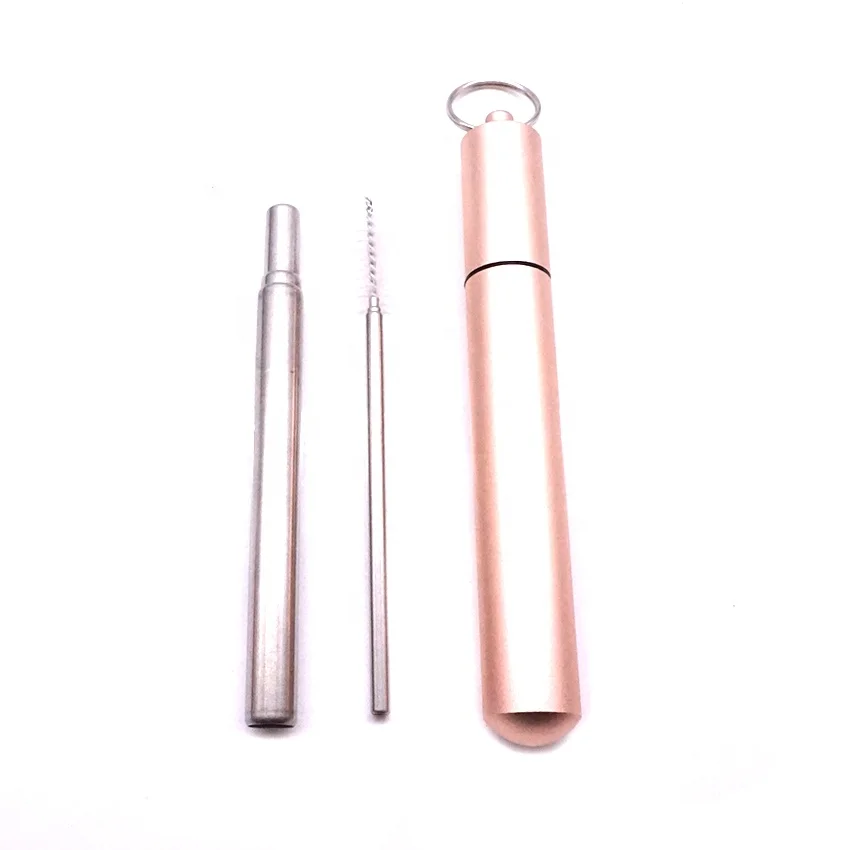 
Portable Adjustable Length Telescopic Metal Drinking Straw 