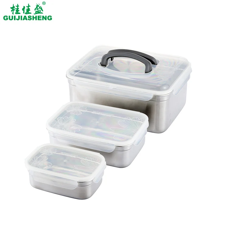 
Portable Leakproof Stainless Steel Food Storage Container Insulated Metal Tiffin Lunch Box for Adults with Plastic Lid 