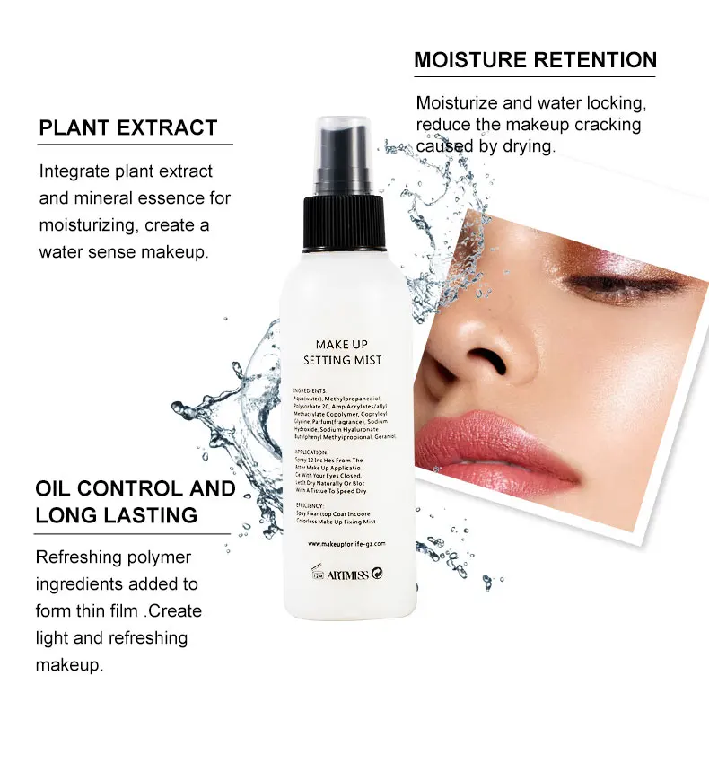 Make up Primer Matt Long Lasting Waterproof Makeup Fixer Setting Spray For OEM Manufacturer Private Label Custom