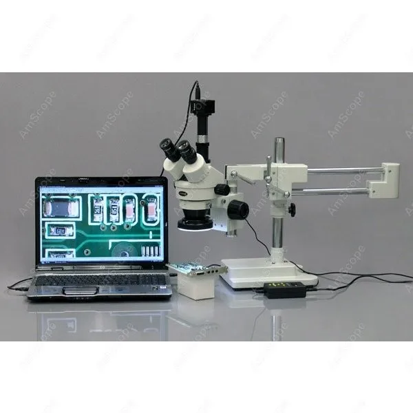 
AmScope Supplies 3.5X-90X Trinocular Stereo Microscope with 4-Zone 144-LED Ring Light 