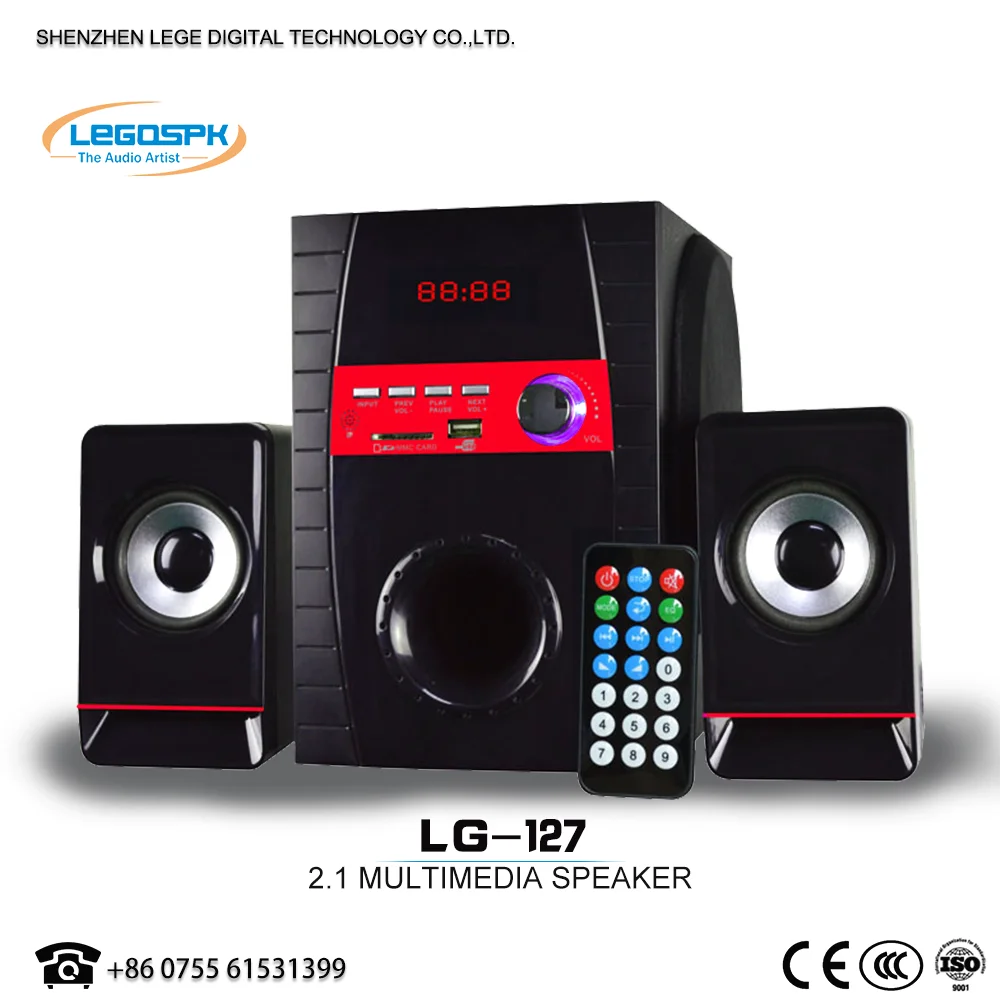 Акустическая система для домашнего кинотеатра 2,1, мультимедийный компьютерный динамик с дистанционным управлением USB SD FM BT