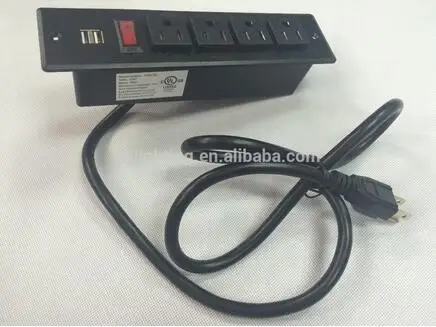 3-4 way usb power strip with safety outlet cover Desk Power Outlet switch sx core