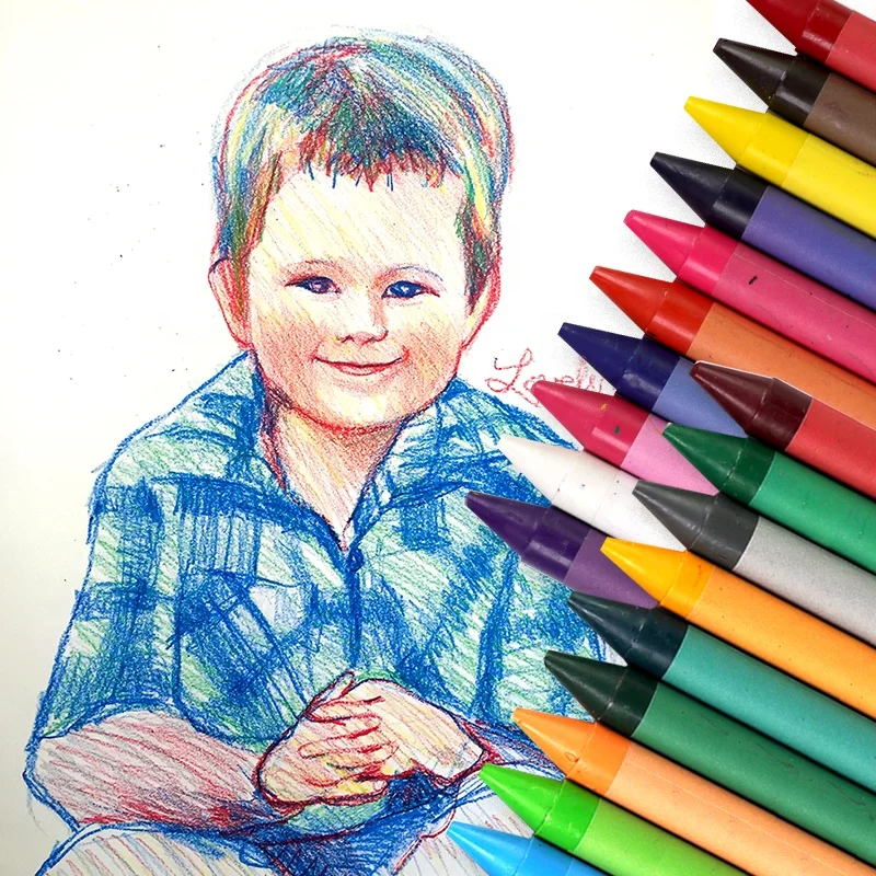 24 Colors non-toxic baby and kids jumbo wax crayon pens