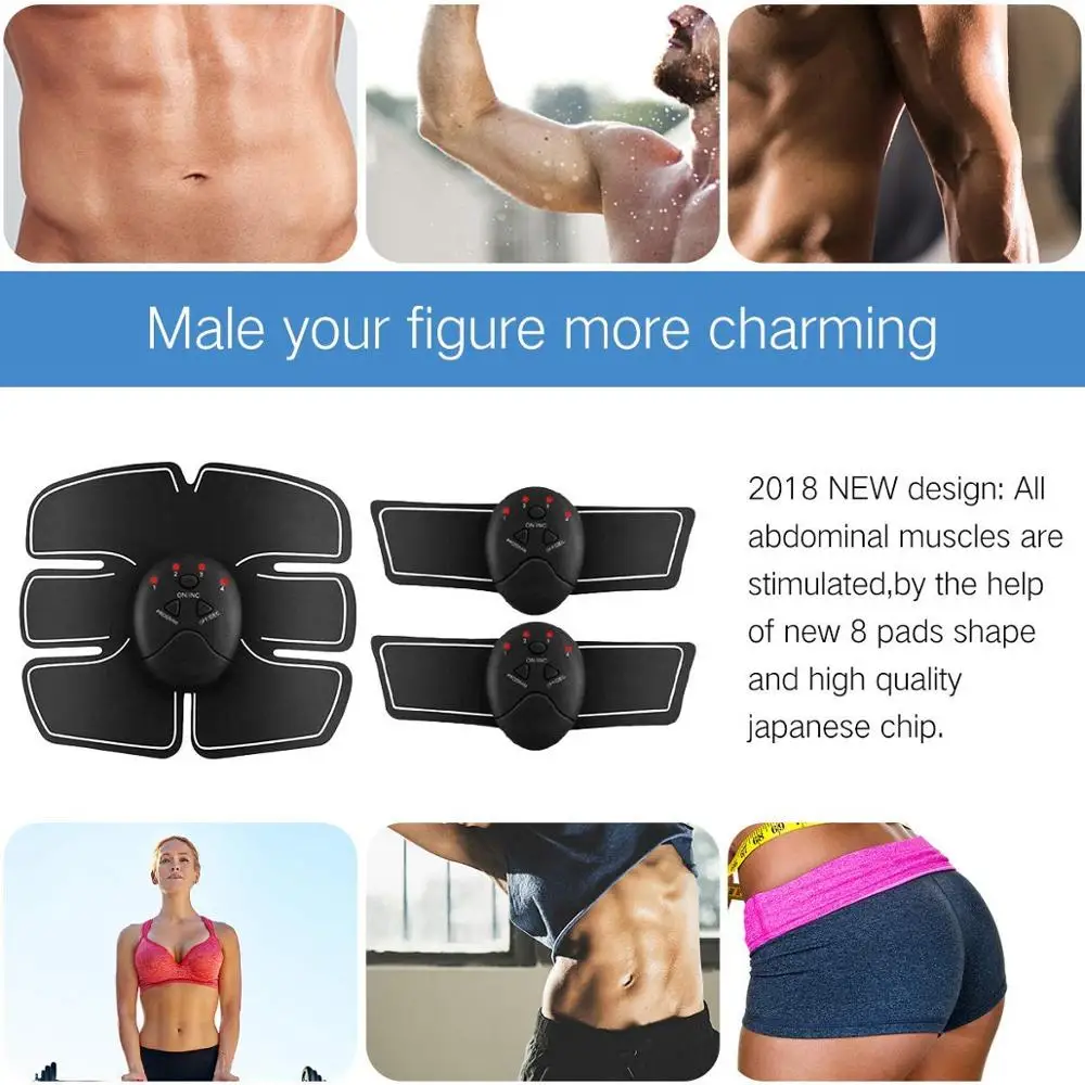 EMS Electric Pulse Treatment Massager Abdominal Compex Muscle Trainer Wireless Sports Muscle Stimulator Fitness Massage