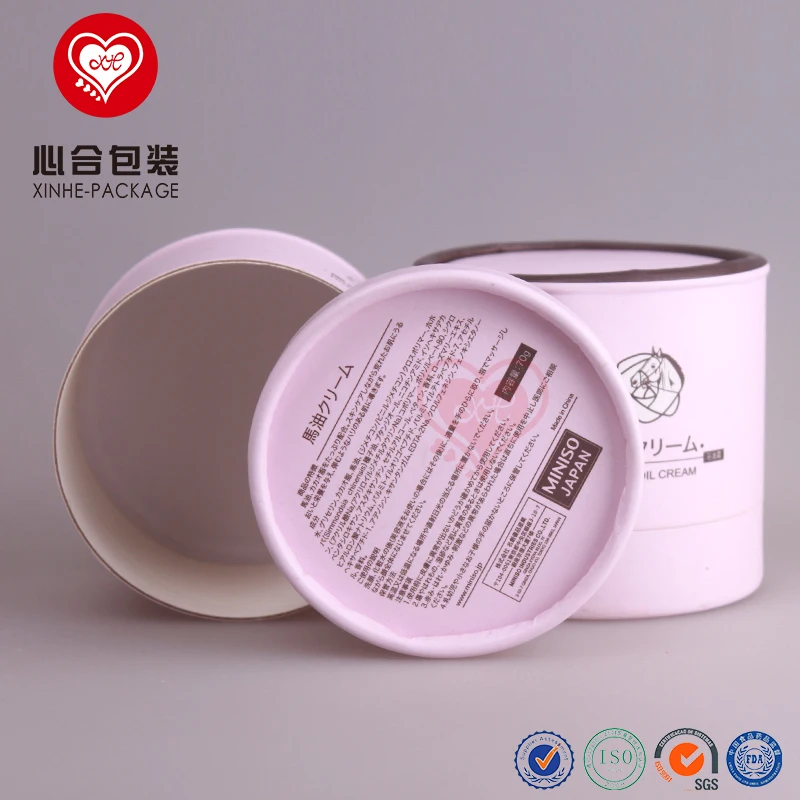 
Display 8.3 X 7 cm paper packaging tube for horse oil jar/Round cylinder paper cardboard box with plastic tray 