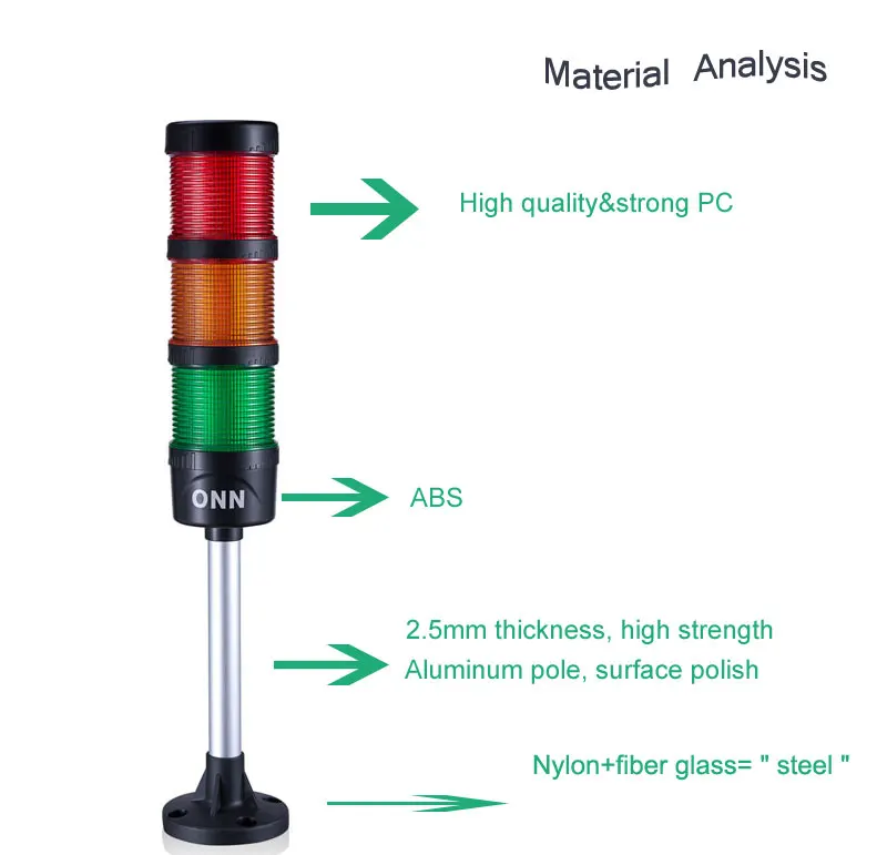 ONN-M4 RYGBW 5 Layers 5 Colors LED Warning Lights 24v with Buzzer for CNC Machine