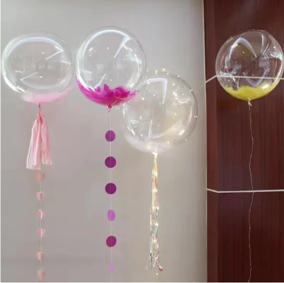 
18inch inflatable helium balloons Clear Transparent PVC thanksgiving Balloon Wedding globos Party Decor baloes led bobo balloon 