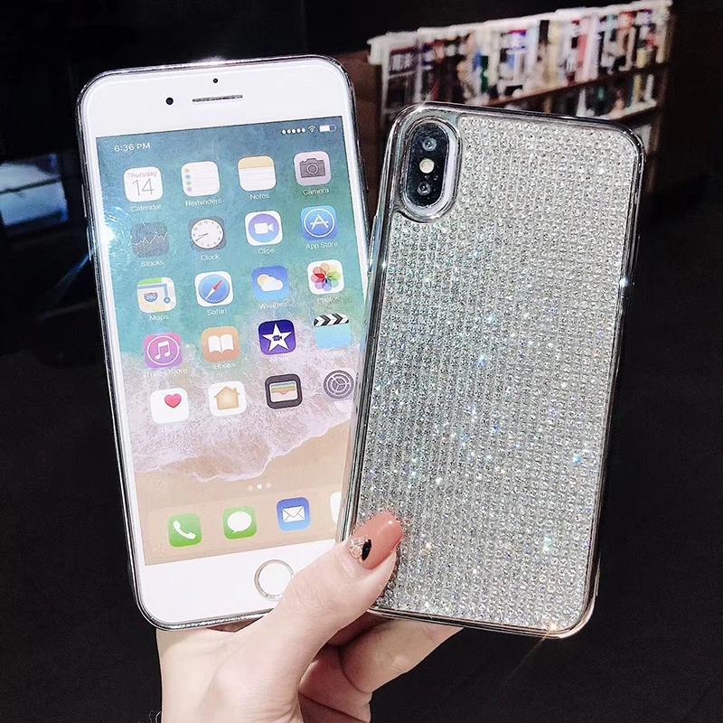 Diamond Phone Case Bling Bling Back Cover for iPhone 11 pro 512gb cell phone accessory