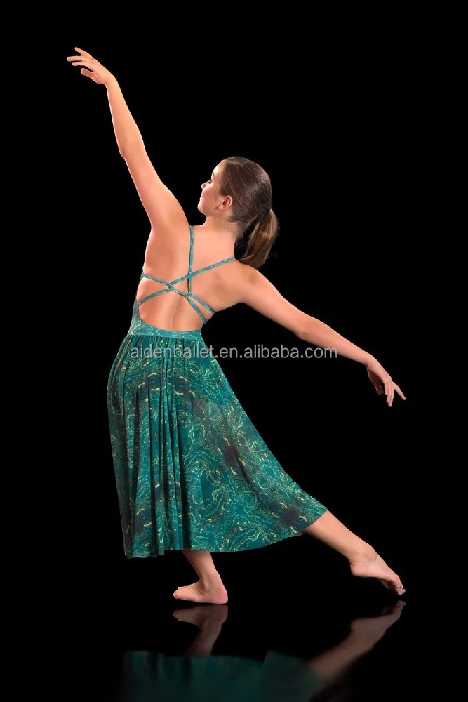 Girls New Arrival High Quality Emerald Lyrical Modern Dress Skirts Girl Dance Costume