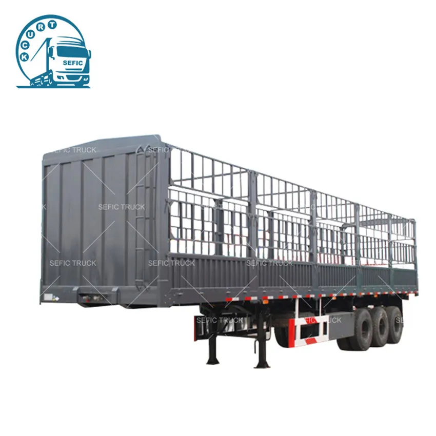 High wall fence side animal livestock transport cage cargo semi truck trailer
