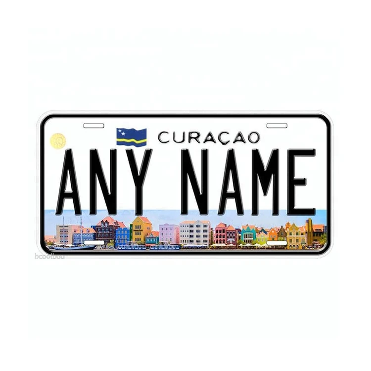 
High quality aluminum embossed bicycle curacao license plate 