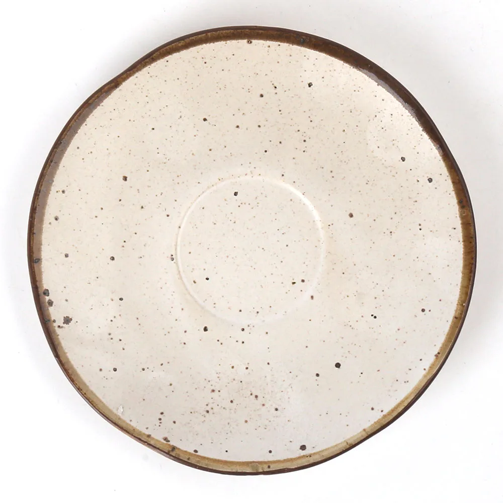 250ml 8.8oz Rustic Antique Old Retro Style Ceramic Stoneware Coffee Tea Cups and Saucers Sets