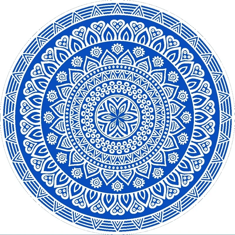 
Reactive Printed Beach Towels Microfiber Round Beach Towels with Tassels 