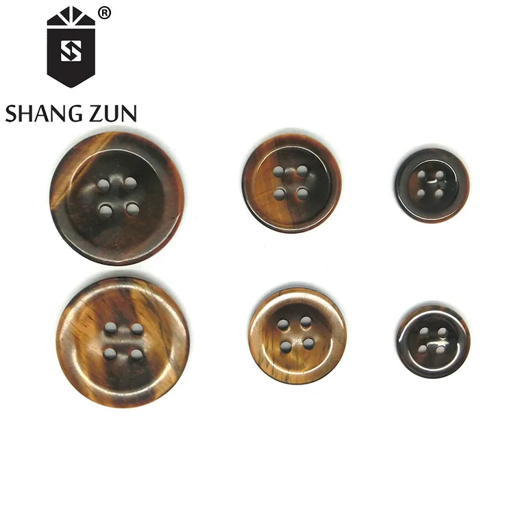 Manufacturers natural stone brown buttons high-grade clothing accessories 4 hole buttons natural agate shirt button