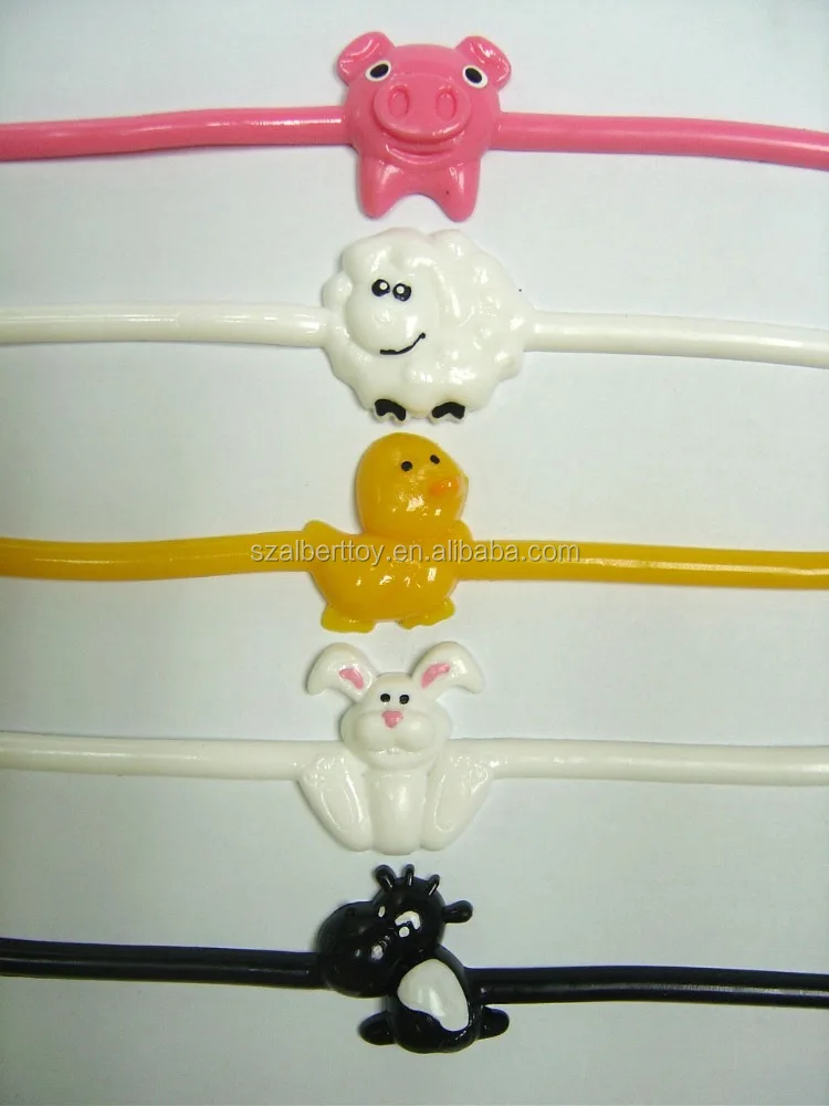 cheap price farm animal character rubber bracelet