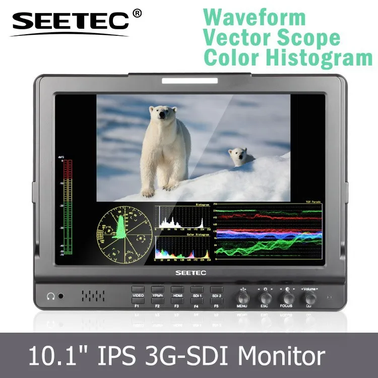 профессиональный трансляция IPS дисплей 3 г / HD / sd-sdi, hdmi, Ypbpr входы 10.1 дюймов sdi жк-монитор