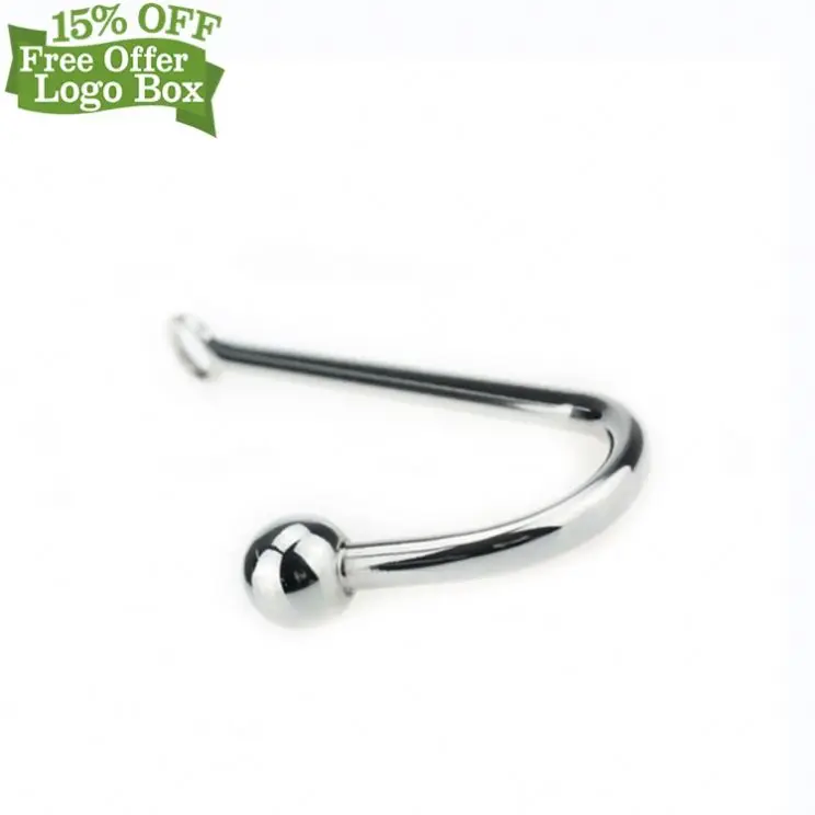 Free Custom Box - Men Women Couples Anal Toys Stimulation Hook Stainless Steel Bead Massage