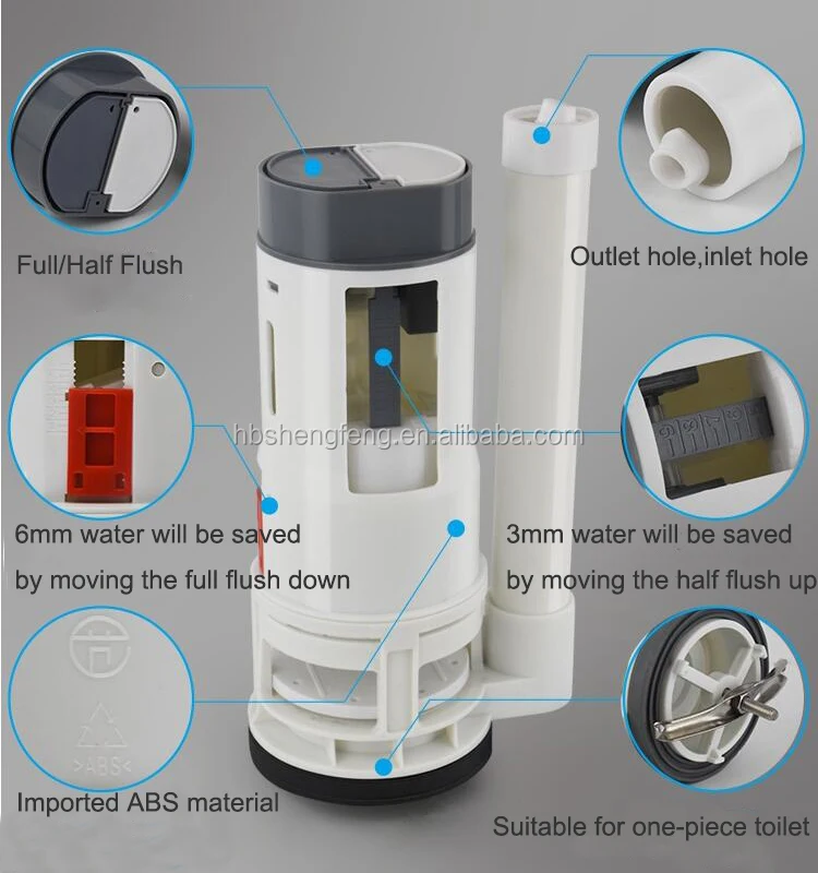 
Plastic flush valve for toilet cistern 