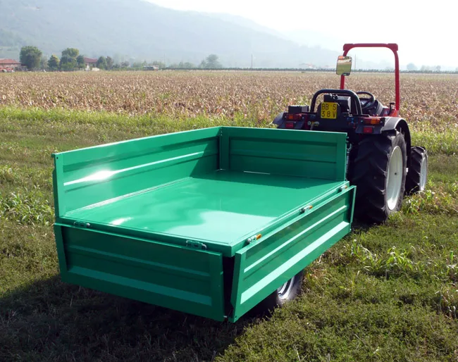 agriculture tipping trailer , small box trailer for fram transport ; tractor tow behind hydraulic dump truck