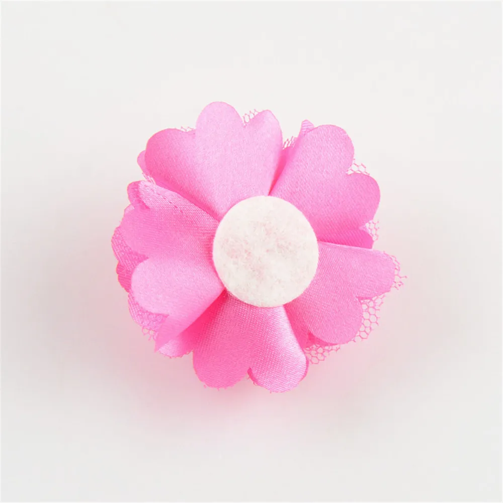 20 Color U Pick 2 Inch Mini Satin Mesh Puff Rose Flower DIY Supplies Headbands Hair Accessories