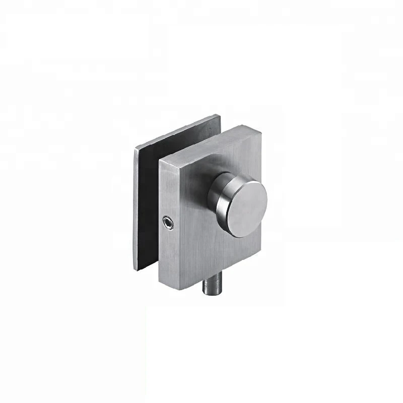 8-12mm Frameless Tempered Glass Door Lock Bolt  Modem Bottom Door Lock For office Stainless Steel Sliding Glass Door Lock System